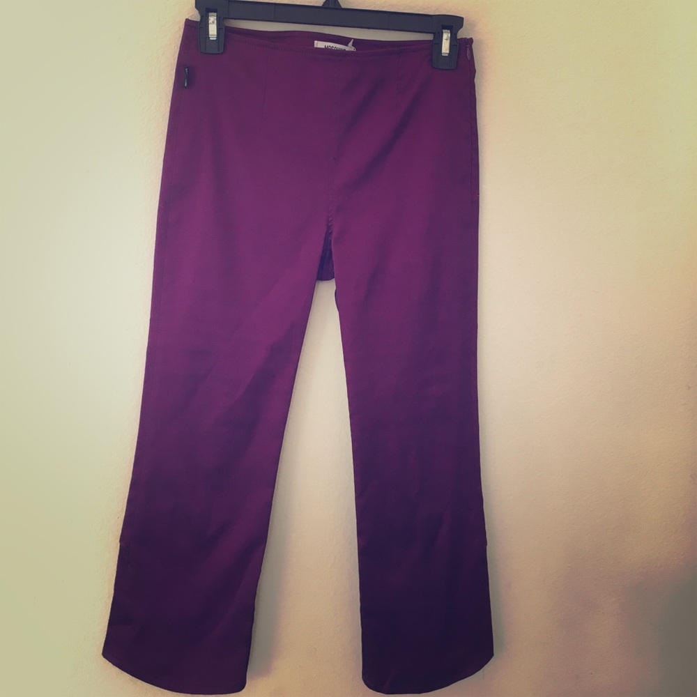 NWT Vintage Moschino Purple Pleated Hem Cropped Pants